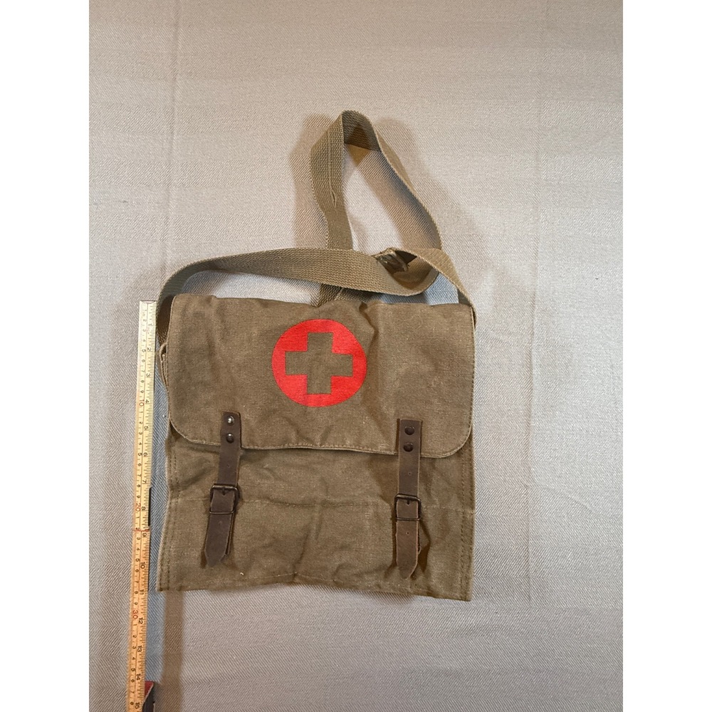 Rothco Vintage Canvas Medic Bag Red Cross Messenger Shoulder Bag Olive Drab